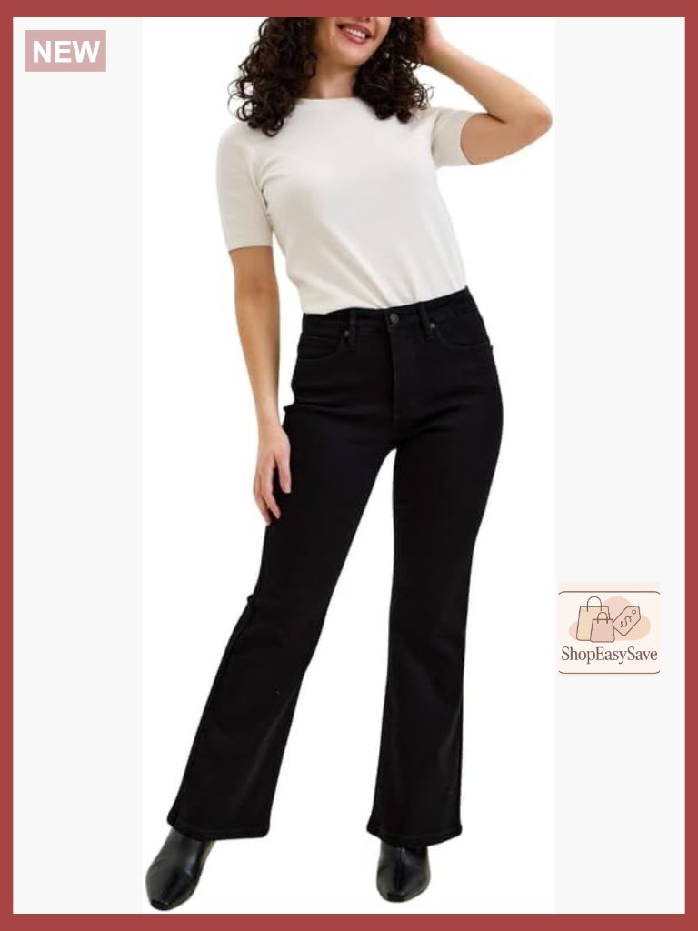 High Waist Tummy Control Bootcut Jeans Stretch Denim 29 Inseam Petite